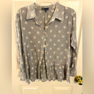 Democracy Eyelet Peplum Top